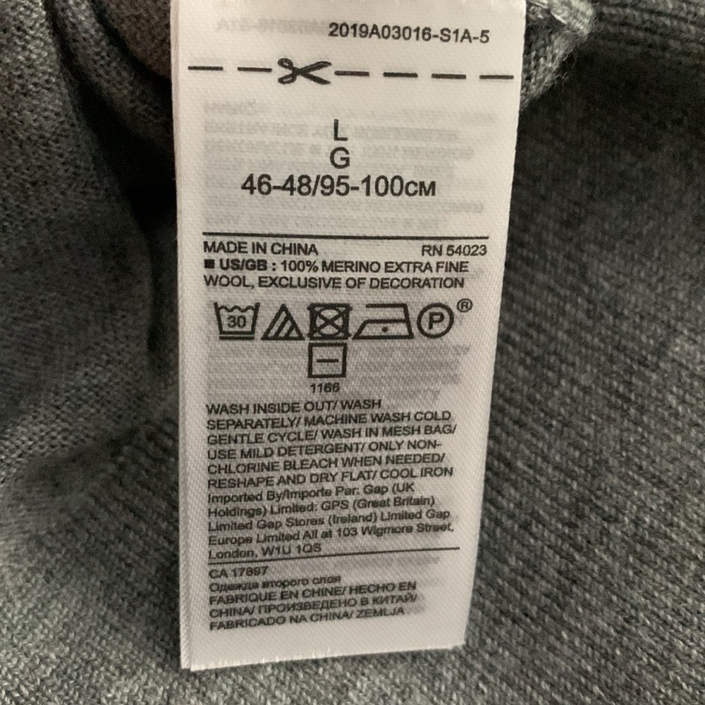 Banana Republic Tres Bien Gray Merino Wool Sweater L Large Lightweight Knit Grey - Picture 6 of 6